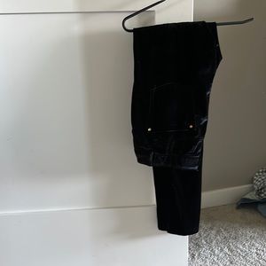 Black velvet leggings